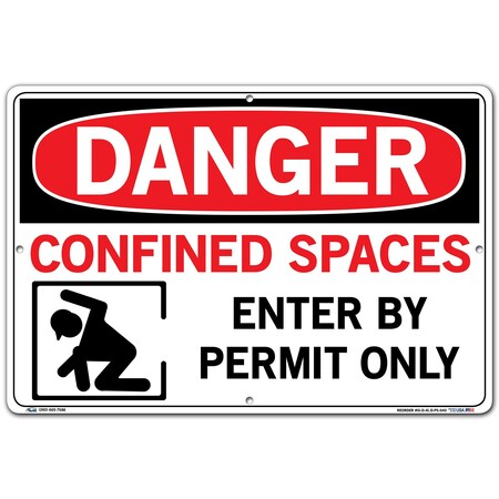 Vestil Sign, Danger, 18.5x12.5", Polystyrene, .040, SI-D-41-D-PS-040 SI-D-41-D-PS-040
